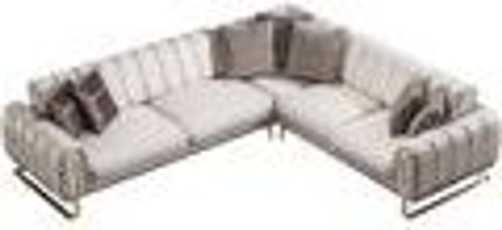 Wave Ecksofa Farbe:Beige, Füße:Metall-Gold, Langer Schenkel:Links, inkl. Kissen