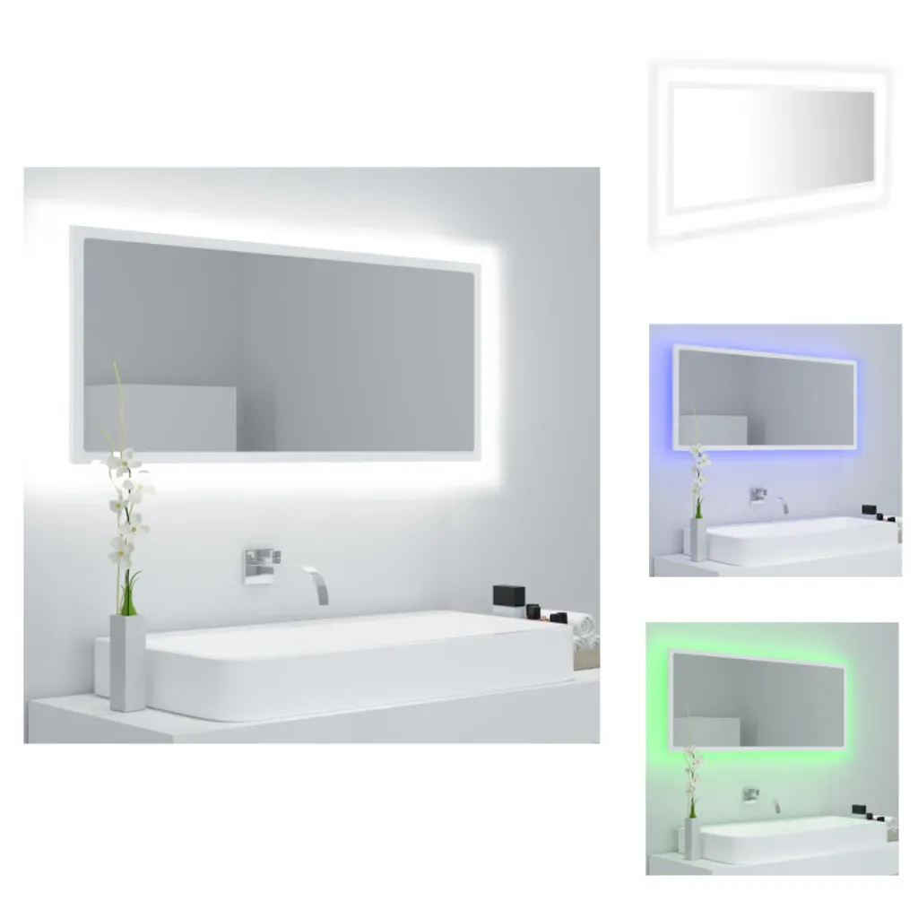 Specchio Bagno con Luci LED 100cm Bianco - Design Acrilico vidaXL