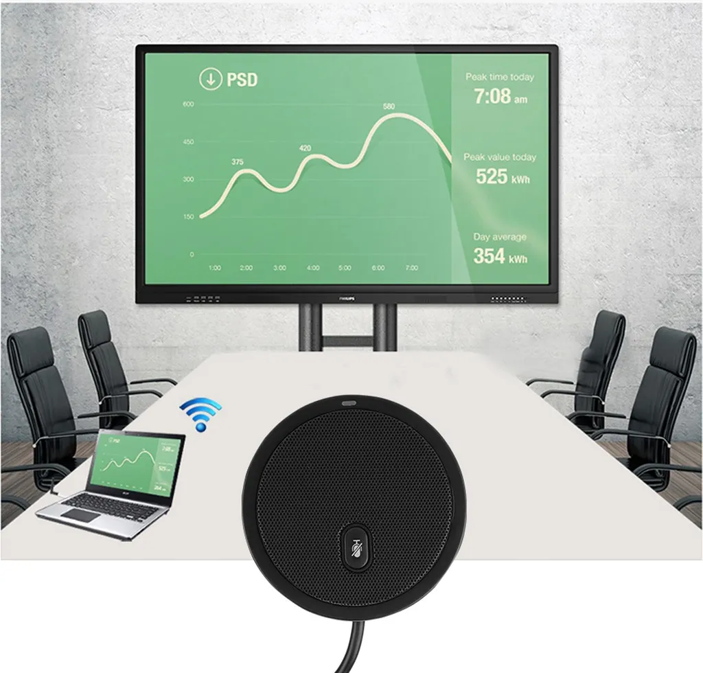 M2 Micro de Conférence Filaire Omnidirectionnel USB Noir pour PC - 3