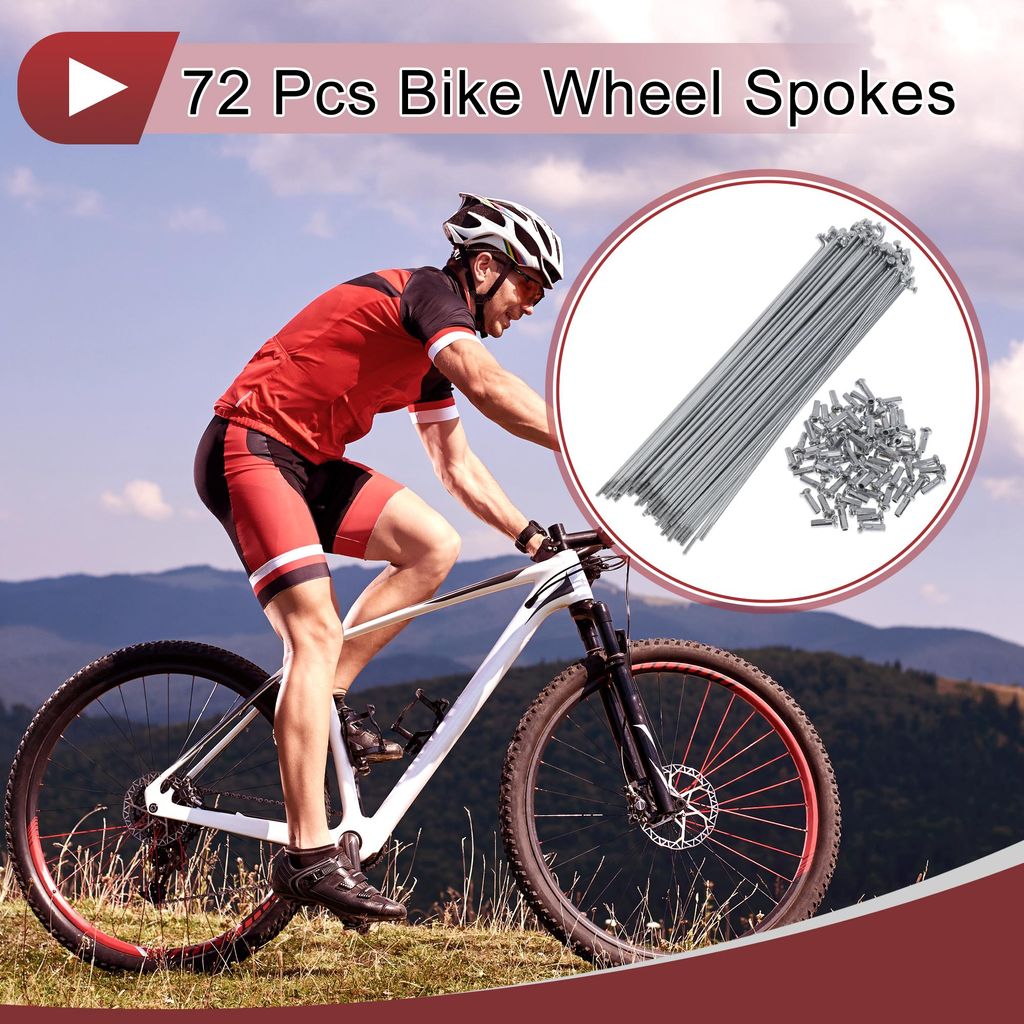 72 Satz 14G Fahrradspeichen 166mm Fahrradspeichen Aus Kohlenstoffstahl Verzinkt Silberton