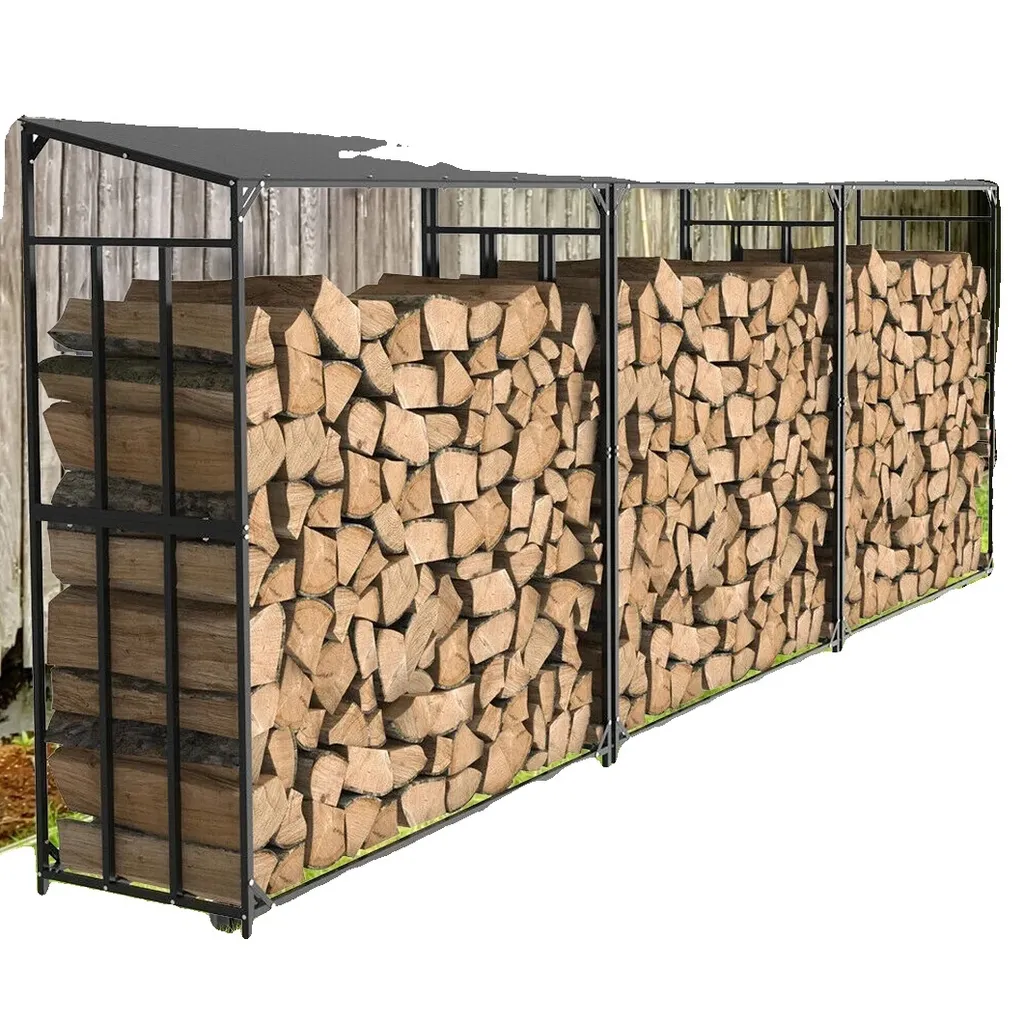 Support à bois de chauffage charge lourde avec protection intégrée