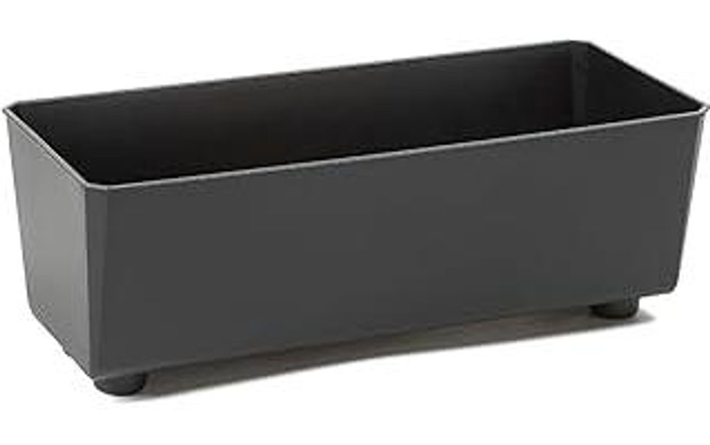LAMELA Rechteckiger Pflanzkasten mit eleganten Füßen – Schwarzer Blumenkübel aus robustem Kunststoff 37x17 cm, 6L – Wetterfest & Pflegeleich...