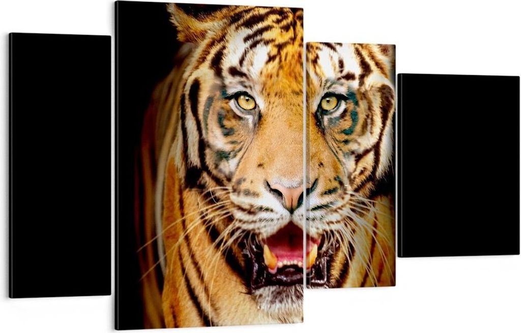 Bild auf Leinwand - Leinwandbild - tiger tier - 120x70cm - Wand Bild - Wanddeko - Wandbilder - Leinwanddruck - Bilder - Kunstdruck - Wanddekoration...