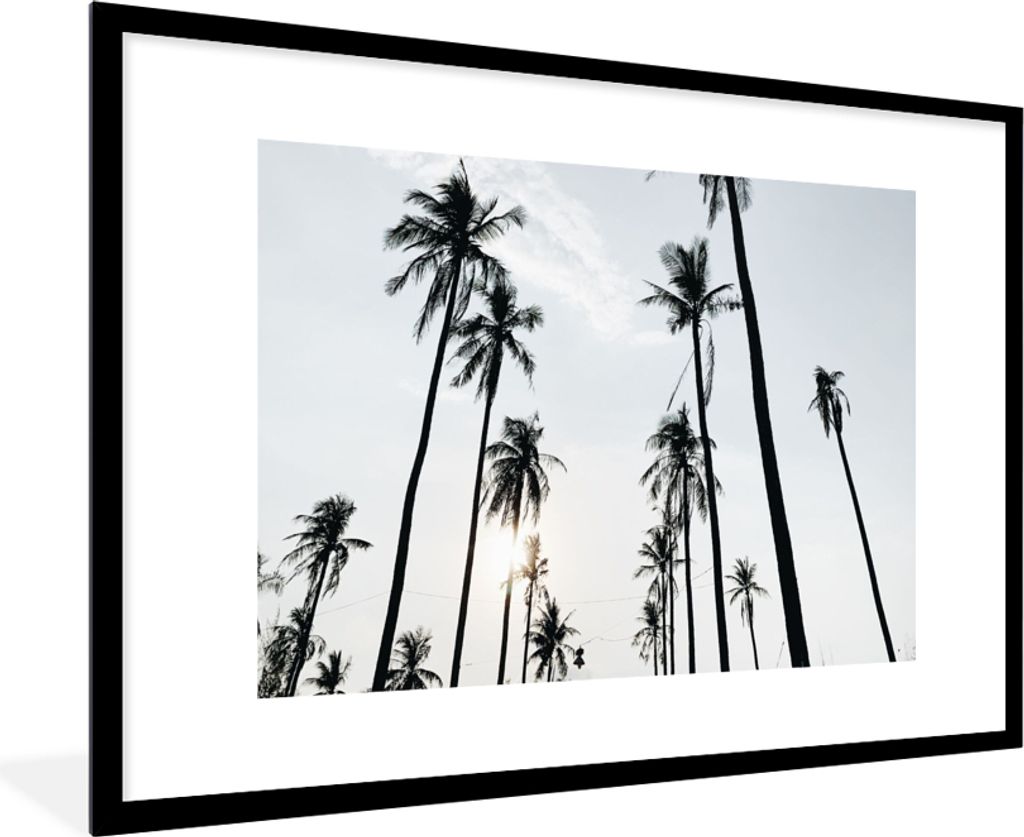 MuchoWow Gerahmtes Poster Palmen - Sommer - Tropisch 90x60 cm - Poster mit Schwarzem Bilderrahmen Wandposter Rahmen Foto Bilder - Wanddekoration ...
