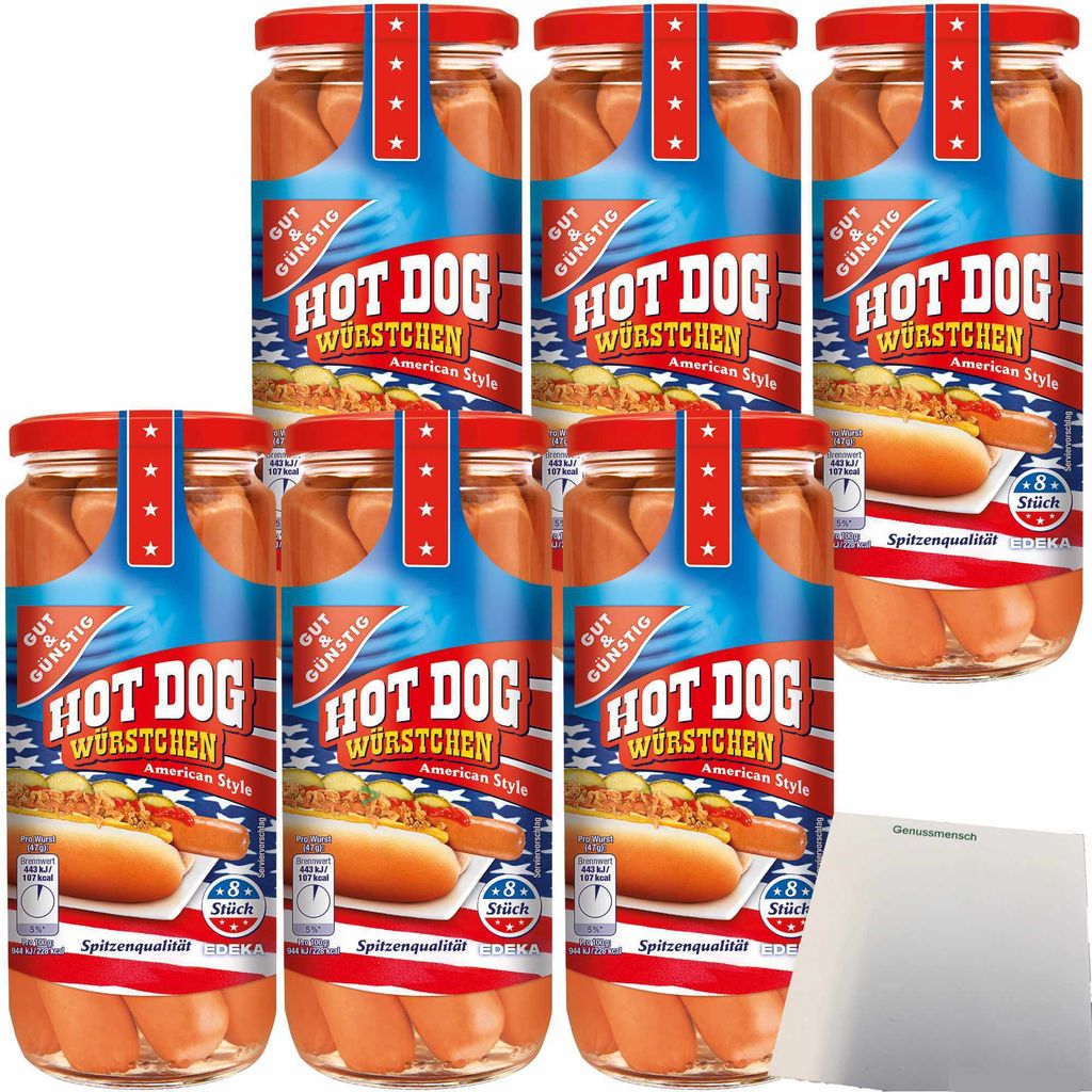 Gut & Günstig Hot Dog Würstchen in Eigenhaut American Style Produktbild 