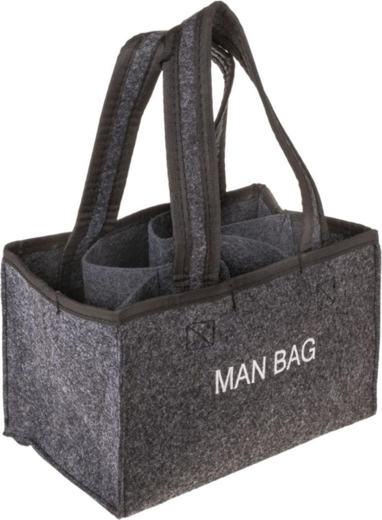 Flaschenträger anthrazit 6 Flaschen Man Bag Filztasche Bier Produktbild 