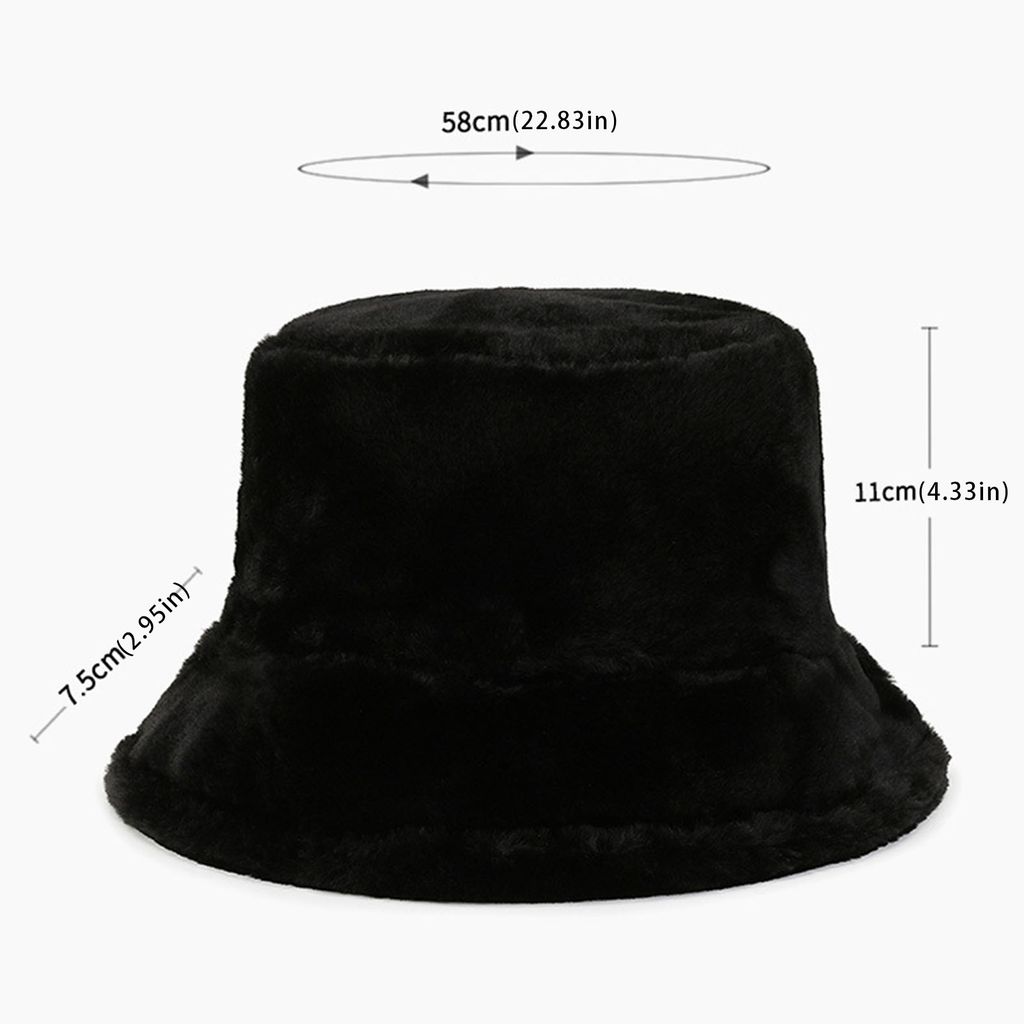 2 Stück Damen Plüsch Eimer Hut Winter Weiche Kunstpelz Produktbild 6