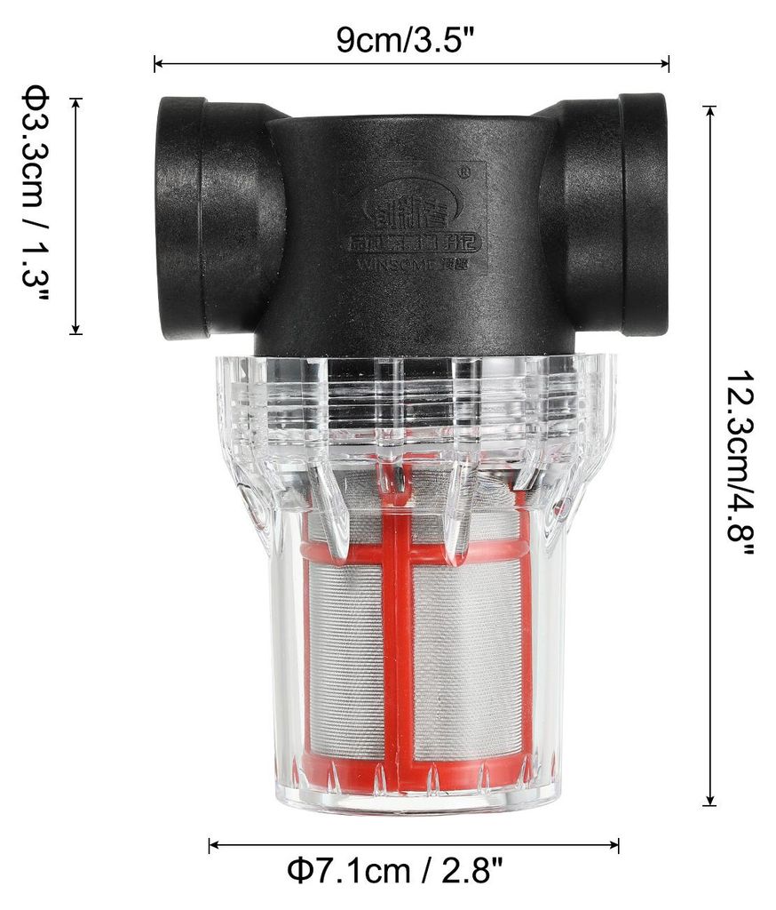 1 Zoll Wasserpumpen-Siebfilter, Rohr-Wasserpumpen-Sieb mit 200 Mesh-Edelstahlsieb fš¹r Bew?sserung im Garten