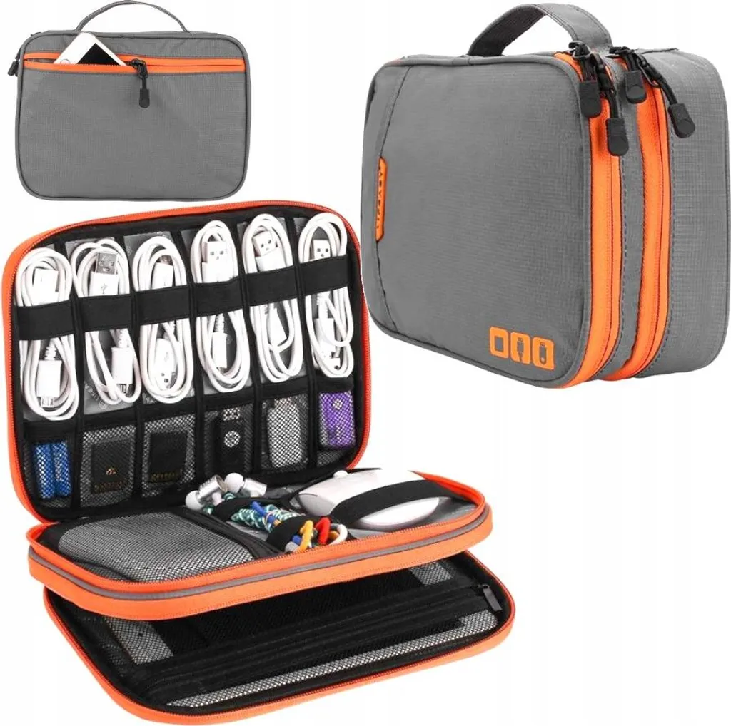 Borsa Organizer Per Cavi Da Viaggio Spaziosa A 2 Strati - 3