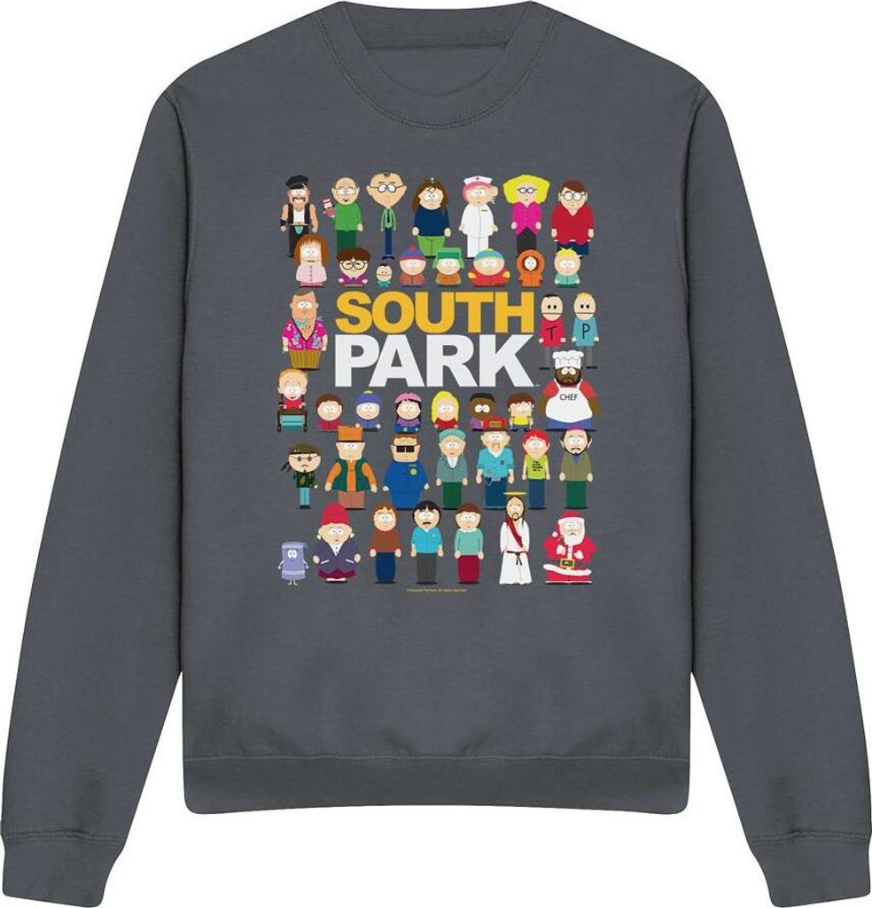 South Park - "Full Cast" Sweatshirt für Herren/Damen Uni TV13266 (M) (Holzkohle)