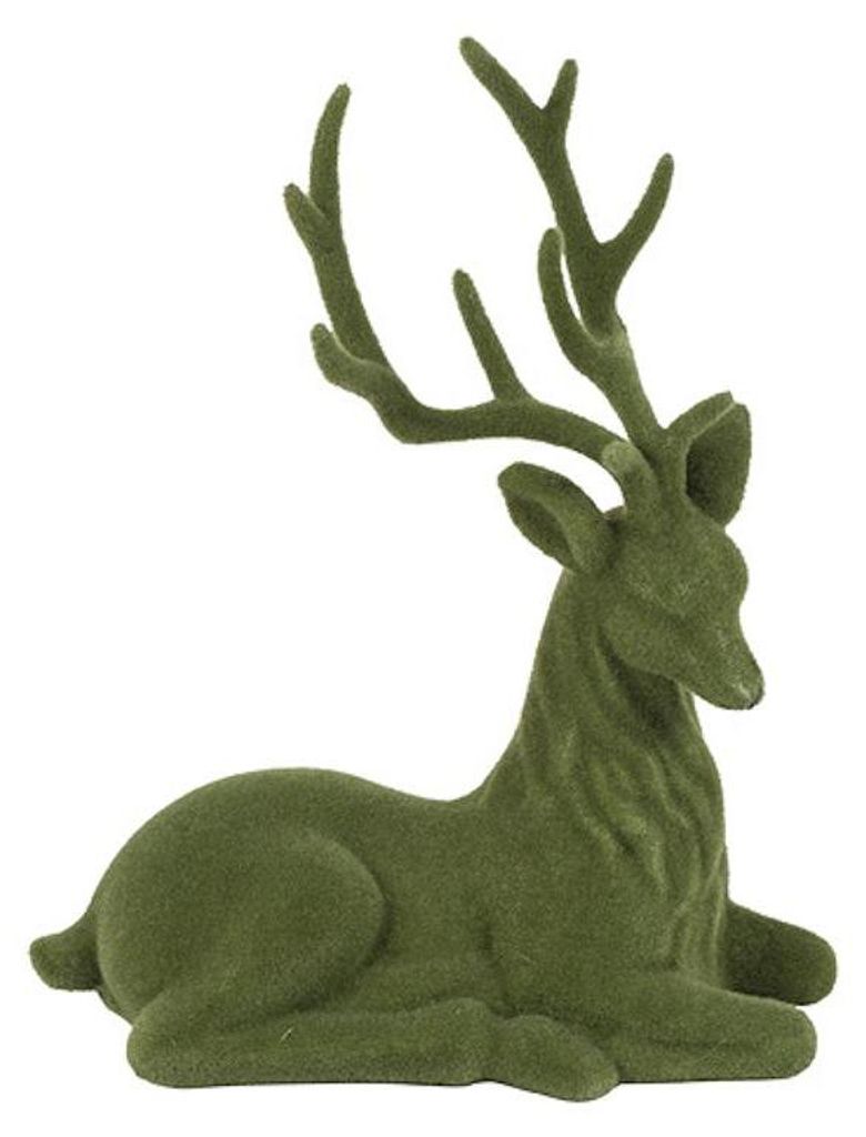 Countryfield Hirsch Spielzeug beflockt grün dekorativ 20x10x24cm