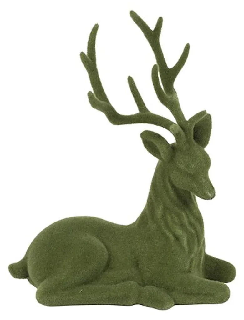 Statue de cerf décoratif vert en velours pour centre de table