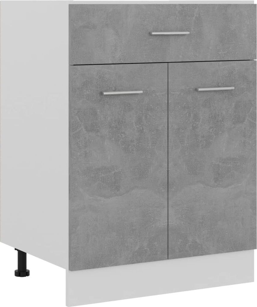 Schubunterschrank Betongrau 60x46x81,5 cm Holzwerkstoff