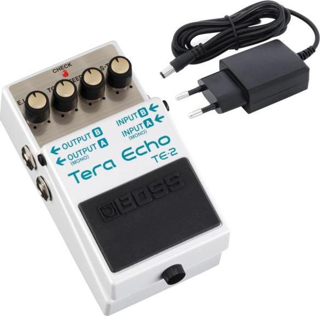Boss TE-2 Tera Echo Delay Pedal Effektgerät mit Netzteil