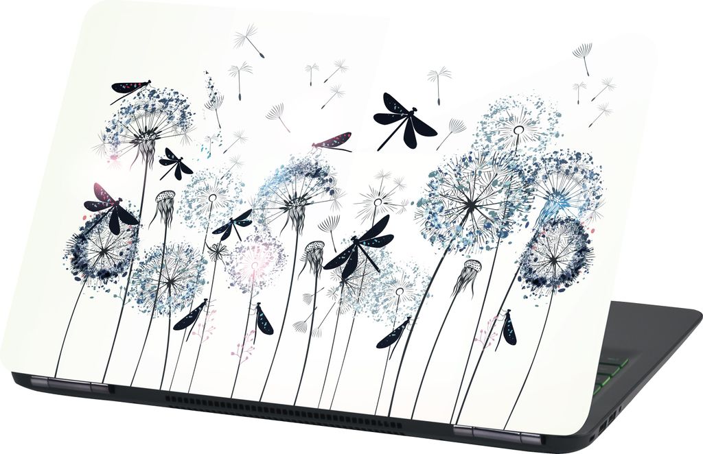 Premium Laptop Universal Folien Cover – Matt, Kratzfest & Rückstandslos entfernbar LP71 Dandalion and Dragonflies 17 Zoll 28x43cm