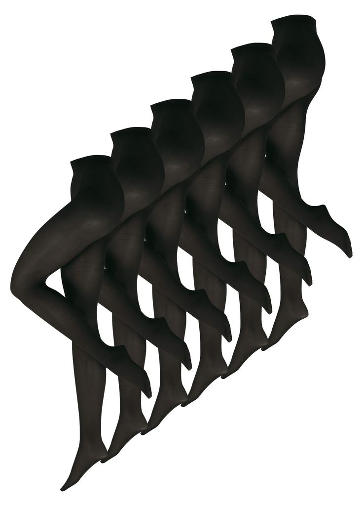 NUR DIE 6-Pack Blickdicht Strumpfhose 40 den - schwarz - Größe 44/48 = L