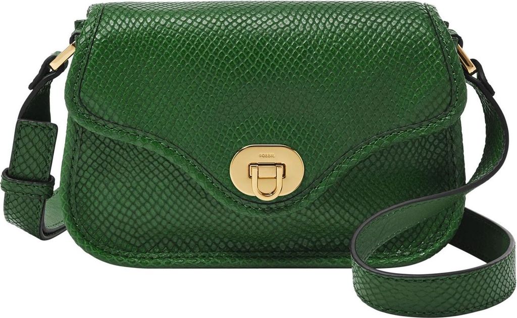FOSSIL Umhängetasche Schultertasche Heritage Flap Crossbody Medium Green tannengrün
