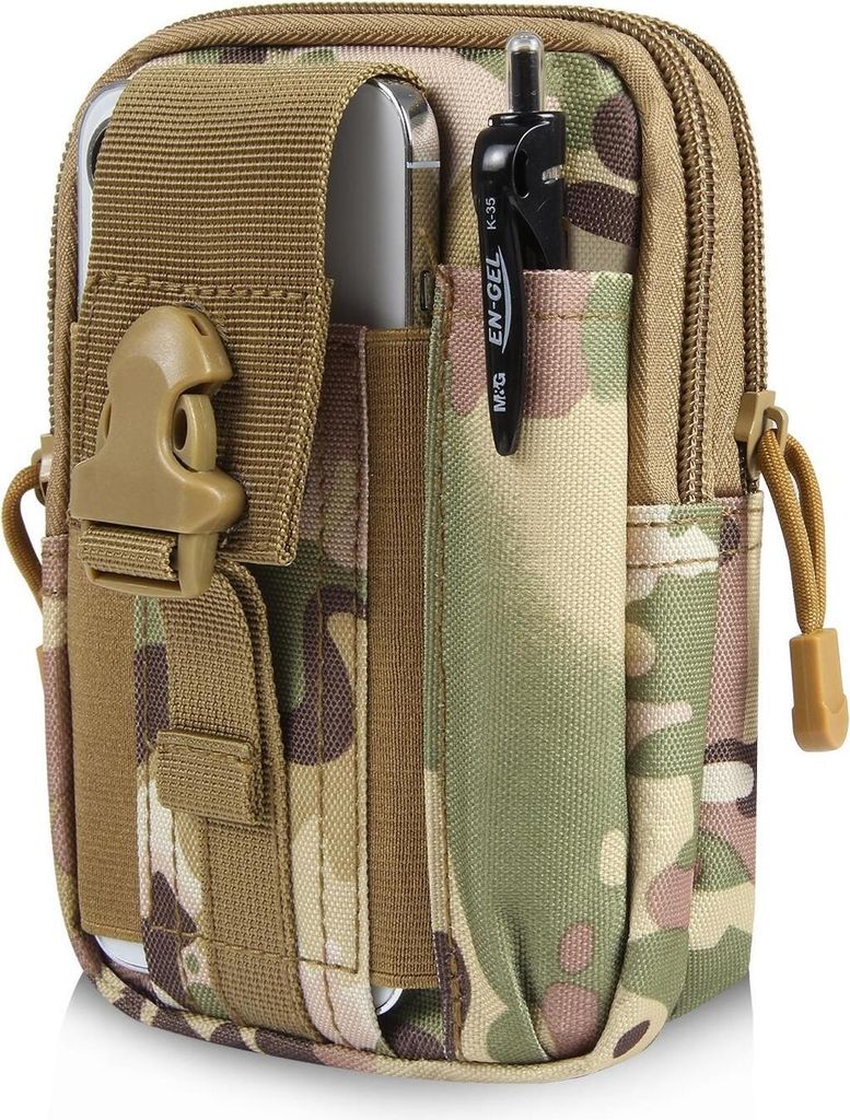 Universal Outdoor Gürteltasche Smartphone Gürteltasche Nylon Handy Hülle mit Clip Sport Armee Farbe: Camouflage Khaki