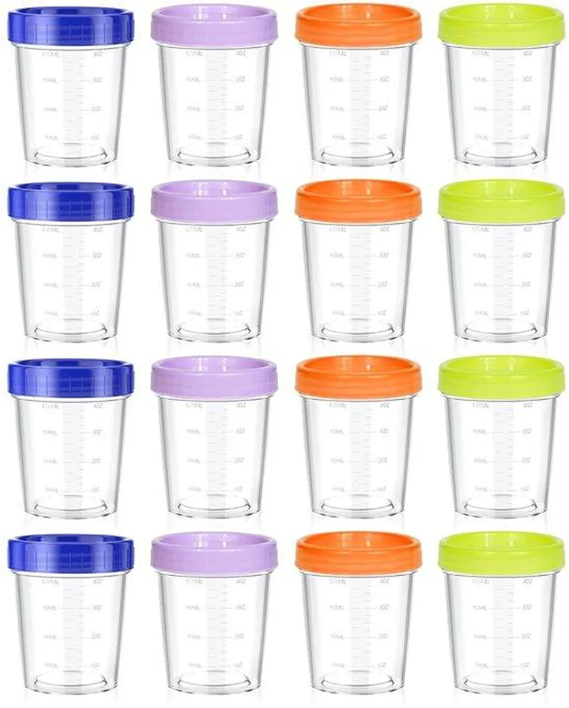 Pot à sauce en plastique transparent de 120 ml avec couvercle clipsable