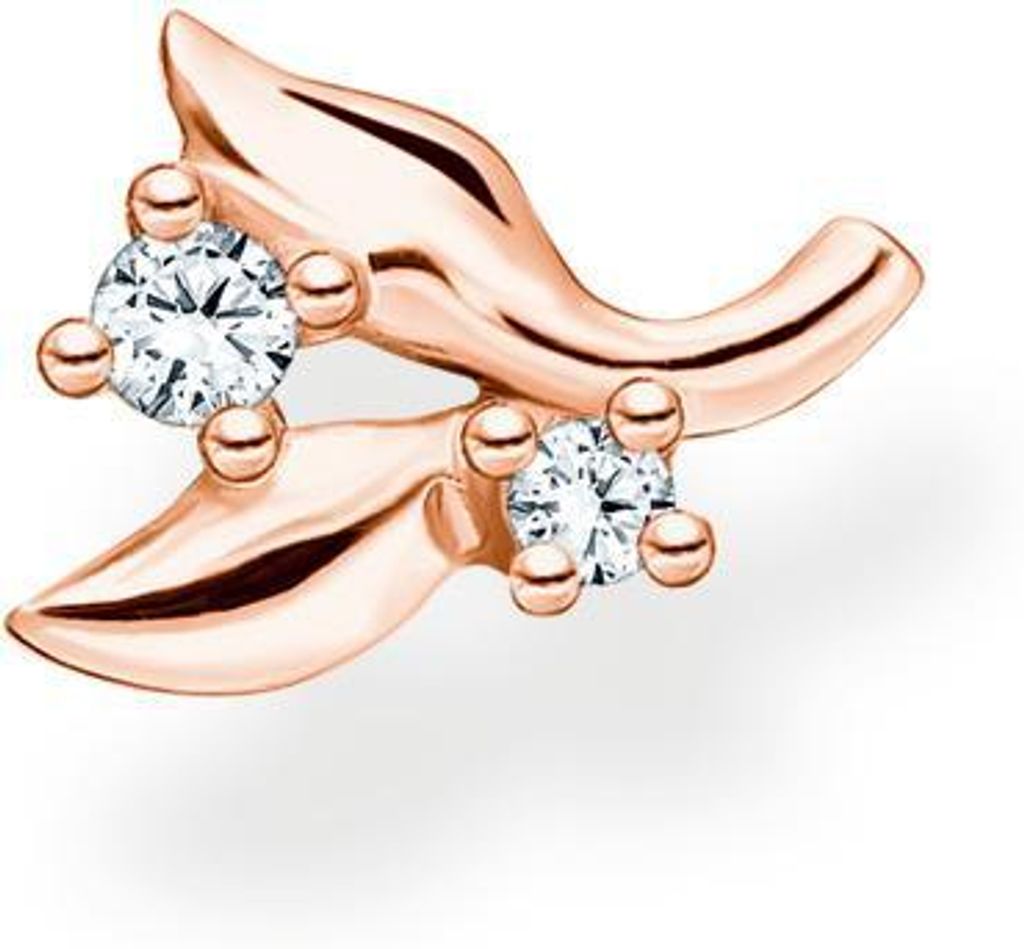 Thomas Sabo Einzel Ohrstecker Blätter mit weißen Zirkonia-St