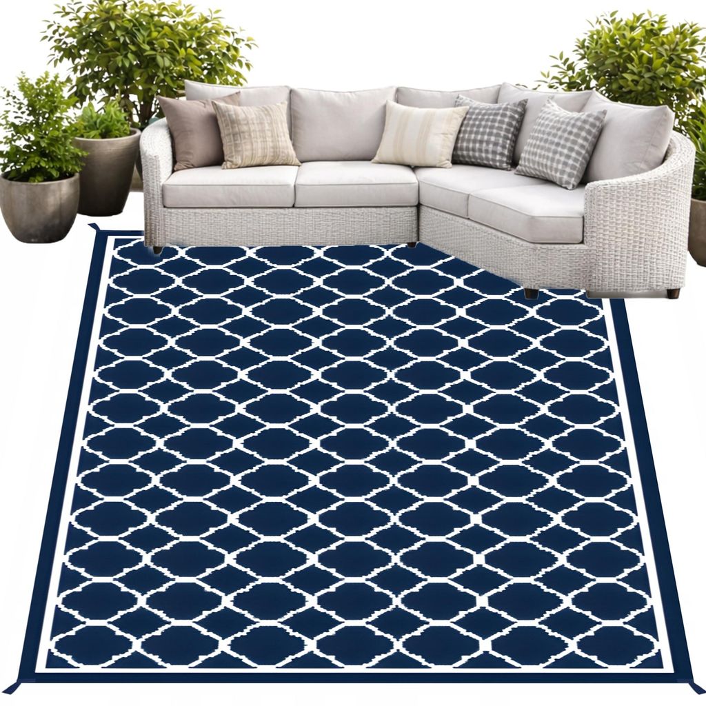 Outdoor Teppich 160x230 Wasserdicht - Balkon Terrasse Produktbild 