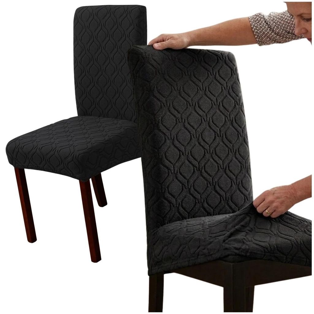 Schwarzer Stuhlbezug aus Polyester im minimalistischen Stil, dekorativ