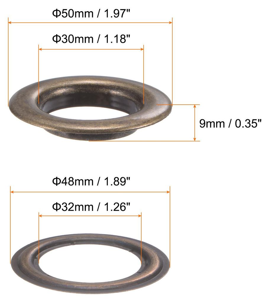 20 Stš¹ck ?sen 30mm Metall?sen Grommet ?sen Tš¹lle Einschlag?sen Befestigungs?sen Scheiben fš¹r Planen Abdeckung Banner Leder Stoff Schuhe Ha...