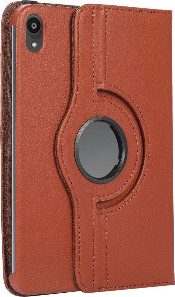 Hoozey - Tablet-Hülle geeignet für Apple iPad Mini 7 (2024) / Mini 6 (2021) - 8.3 Zoll - Auto/Wake Funktion - Schwenkbares Bookcase - Braun