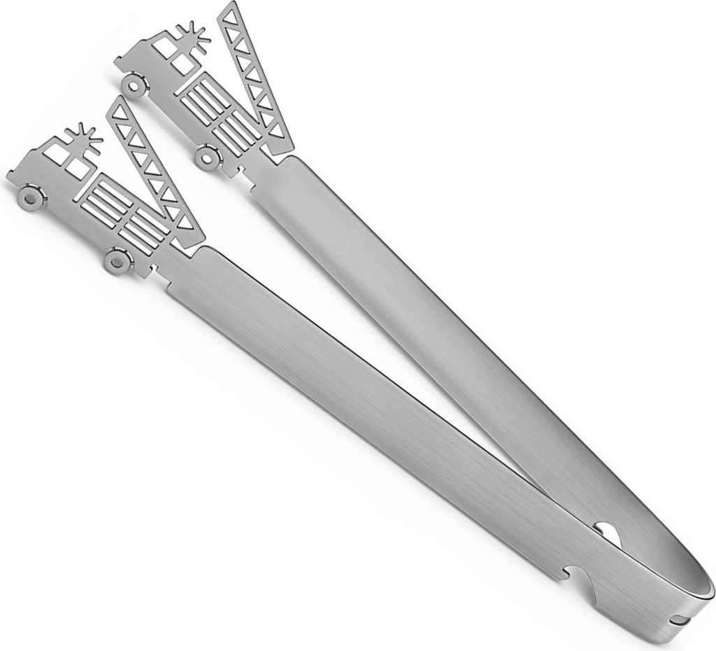 Edelstahl Grillzange im Truck Design, spülmaschinenfest, Hotdog & Würstchen Zange