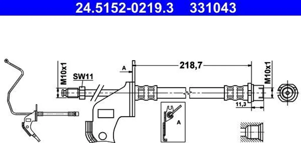 Flexible de frein pour remplacement Astra H - Pièce ATE OE 13116134 fiable