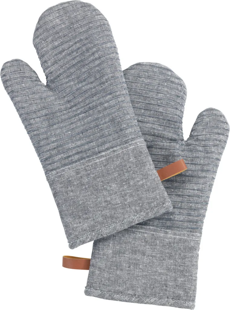 Set Guanti Forno WENKO Ada Stripes Grigio - Protezione e Stile