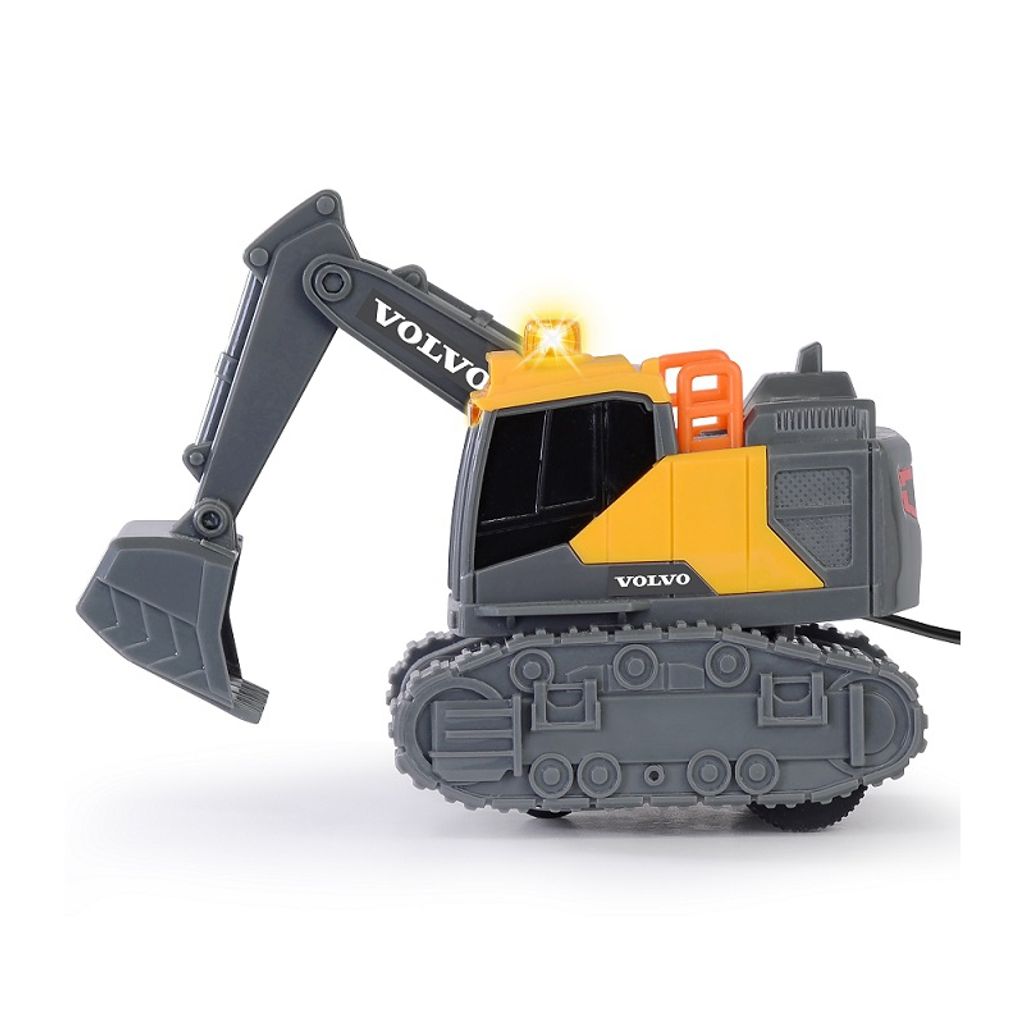 Dickie Toys Volvo Heavy Mack Truck Grand Camion avec 2 véhicules Volvo sur remorque, Pelleteuse