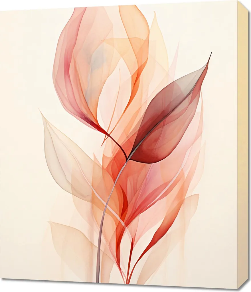 Quadro 60x70 cm Delicatezza Eterea: Dipinto a Mano su Tela per Salotto