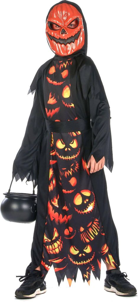 Kürbiskostüm für Kinder Halloweenkostüm schwarz-orange - Produktbild 