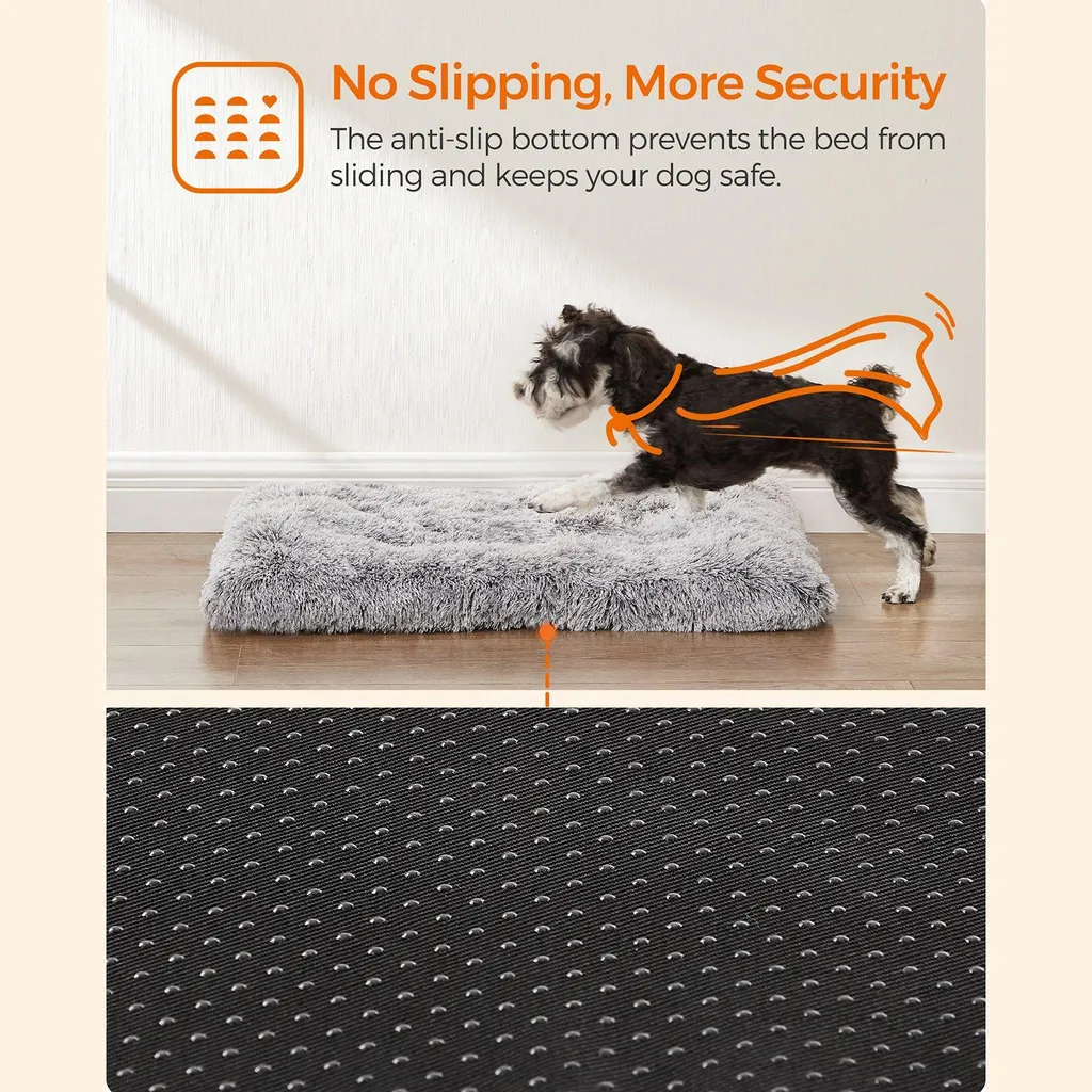 Couchage chien 80 x 50 cm d'intérieur - Tapis de sol douillet et chaud