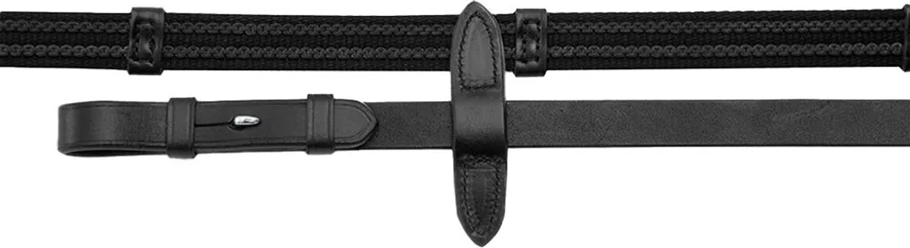 Rênes Domenico Anti-Glisse Web & Rubber Grip Argent 6/8 Premier Equine