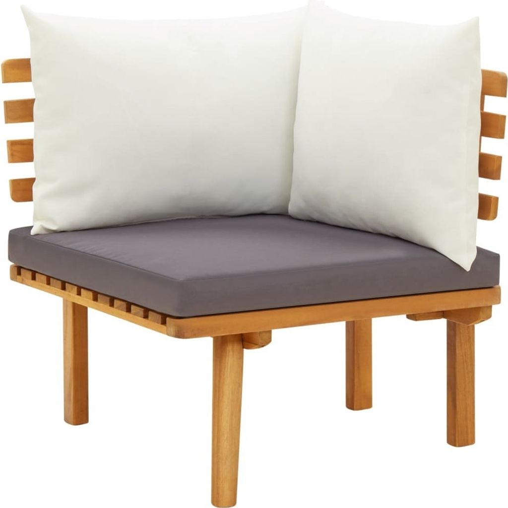 The Living Store Garten-Ecksofa mit Kissen Massivholz Akazie