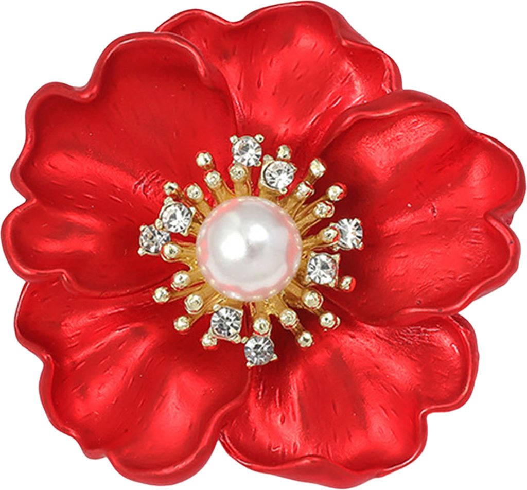 Brosche für Damen, Pfingstrosenform, Strass, Kunstperlen-Dekor, rutschfest, für Schultertasche, Anzug, Mantel, Kragen, Hut, Schal, Dekoration, Kl...