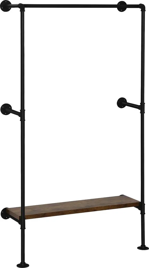 Portemanteau mural design noir 183,5 cm en bois MDF avec grand plateau