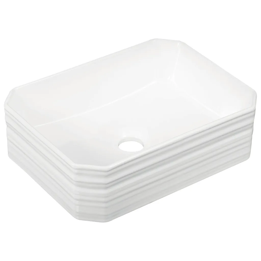 Kerra KR-331 Lavandino Bagno Appoggio 40x30 Ceramica Bianco