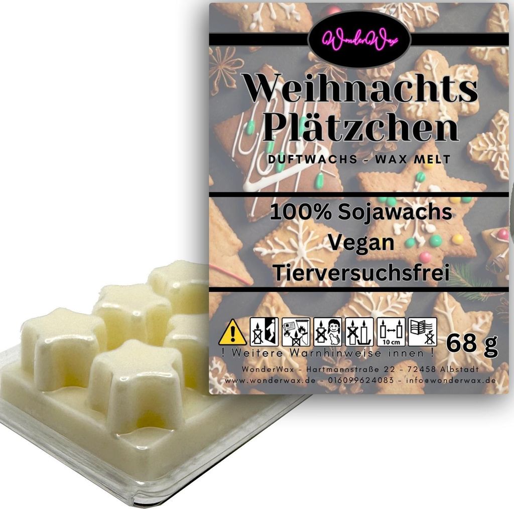 WonderWax Duftwachs Wax Melts für Duftlampe, 6 Sterne Duftmelt Wachsmelt Sojawachs Duftwachs Würfel für Raumdüfte, Wachs Duftöl Winter Indoor ...