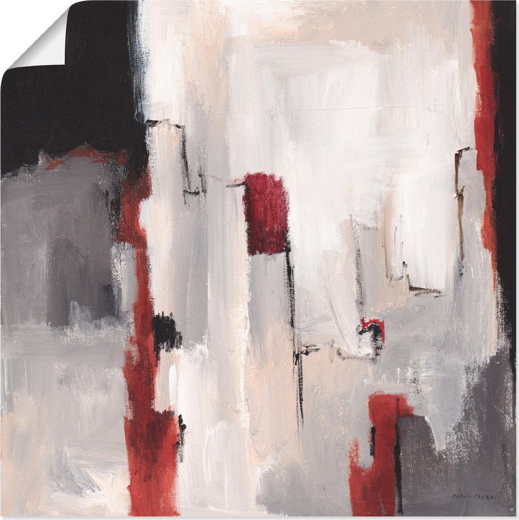 ARTland Poster Rot an Grau II Größe: 70x70 cm