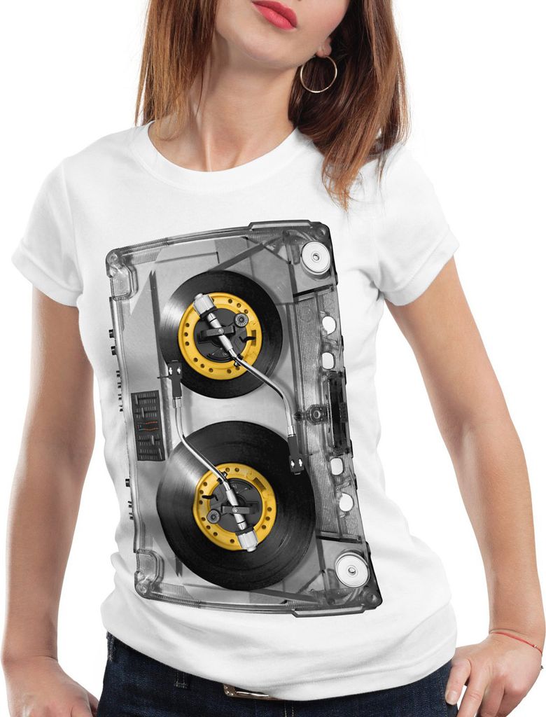 style3 Nonstop Play T-Shirt Damen kassette fotodruck Produktbild 