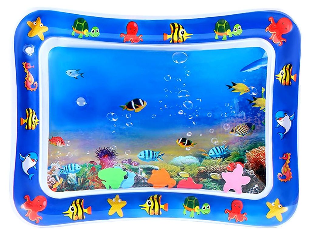 Wasserspielmatte für Katzen, Aufblasbare Wassermatte für Katzen mit Verdickung und Komfort (Tropische Fische)