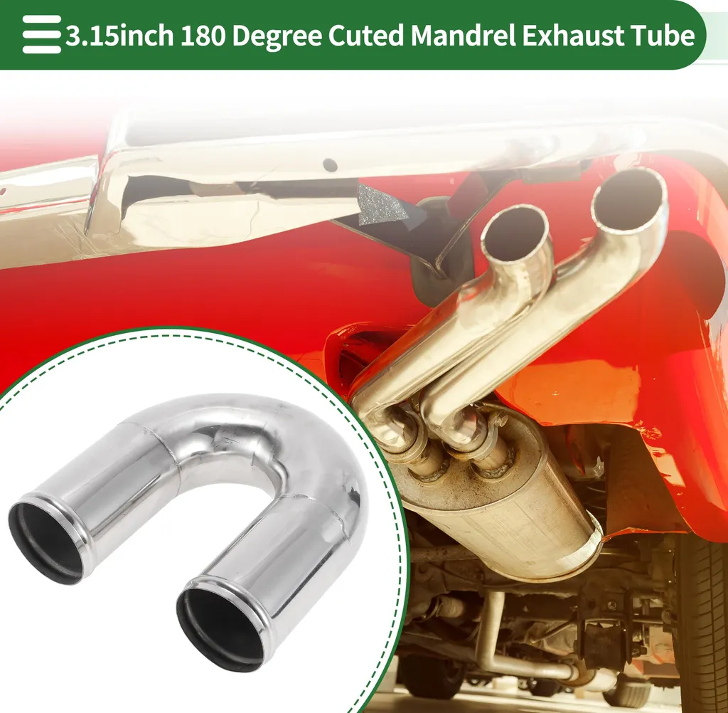 Tuyau Échappement 180 Degrés DIY 80mm pour Modification Voiture Sport