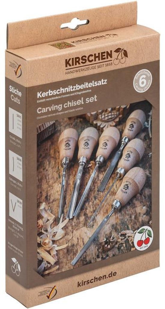 KIRSCHEN Kerbschnitzbeitelsatz im Karton 6-tlg. mit Produktbild 