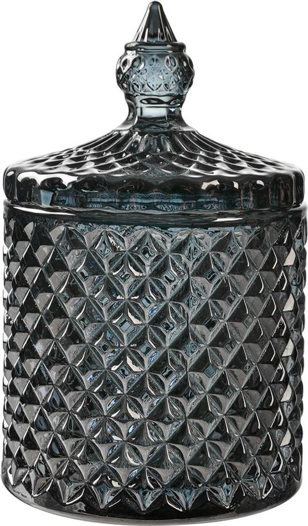 Clayre & Eef Glastopf Ø 9x14 cm Grau Glas Produktbild 