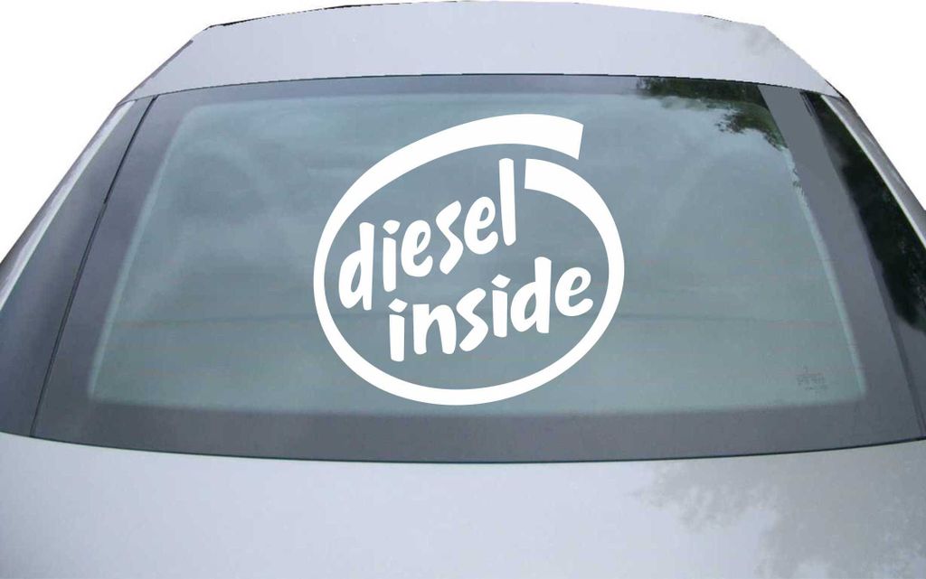 Indigos UG - Aufkleber Heckscheibe & Motorklappe DE2115 - weiß - 600x562 mm - Diesel inside - Auto Scheiben Fenster Heckklappe Tuning Racing JDM -...