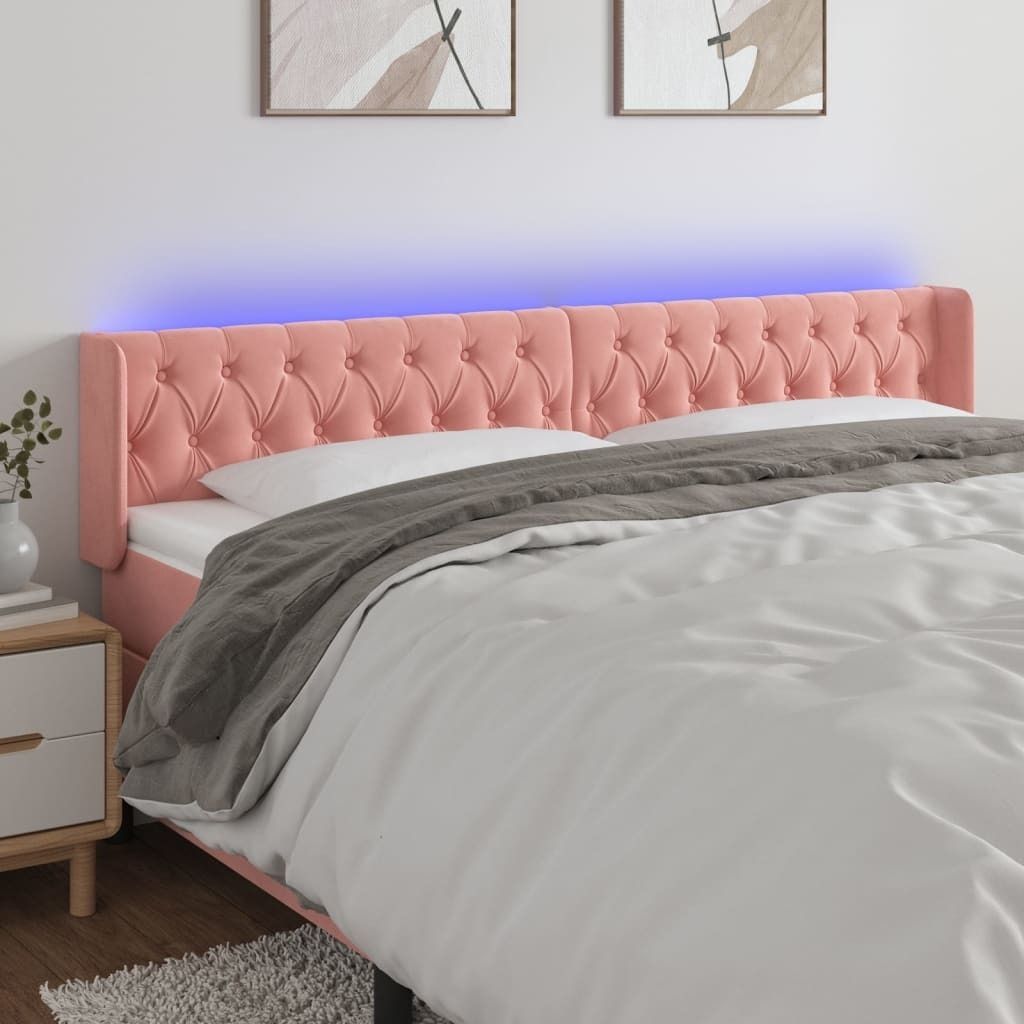 2025 Moderne LED Kopfteil Rosa 183x16x78/88 cm Samt - Kopfteile,Design 7161982 3parcel