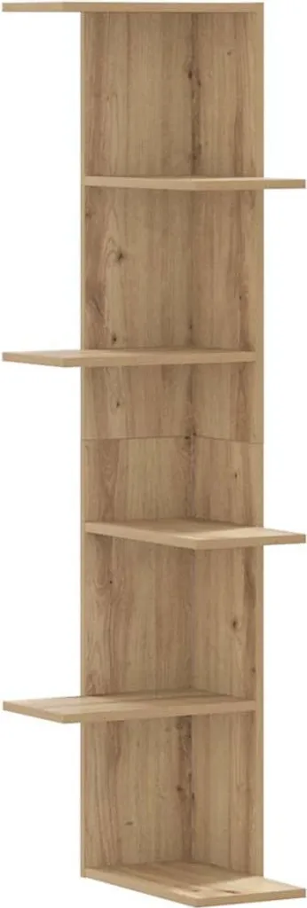 vidaXL Étagère d'Angle Chêne Artisan 36,5x36,5x140 cm en Bois Composite